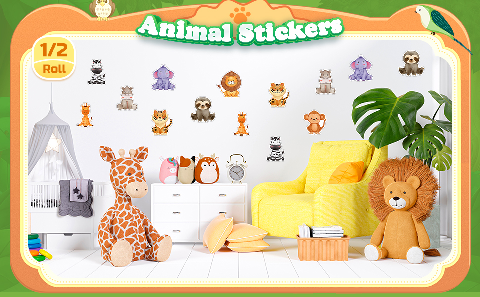Animal pattern stickers detail
